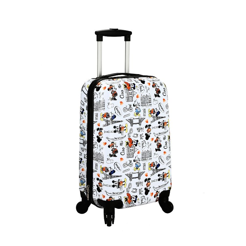 Disney Mickey Mouse and Minnie Mouse 20" White Carry-On Luggage with Rolling Wheels, 2 of 7