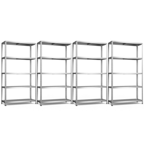 Costway 5-tier Metal Shelving Unit Adjustable Heavy-duty Utility Storage  Rack Silver : Target