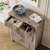 Fluted 5 Drawer Dresser,Modern Farmhouse Wooden Chest of Drawers for Bedroom,Oak Ash - 4 of 4
