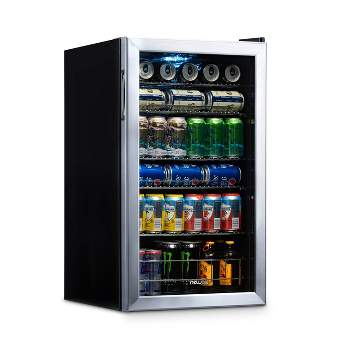 Newair 126 Can Freestanding Beverage Fridge in Stainless Steel with Adjustable Shelves, Compact Drinks Cooler, Single Zone Bar Refrigerator