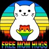 Adult Design By Humans Free Mom Cat Hugs Pride Sunrise By Avocato T-Shirt - 2 of 2