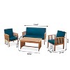 Christopher Knight Home Navan Outdoor Acacia Wood 8 Seater Chat Set with Water-Resistant Cushion - 4 of 4