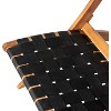 Balkene Home 62774 Sava Indoor/Outdoor Folding Chair – Low-Slung Portable Acacia Wood with Woven Seat & Back, Ideal for Porch, Garden, Black Webbing - 4 of 4