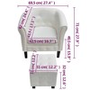 vidaXL Tub Chair and Footstool Set - White Faux Leather Upholstery - Ornate Details - Sturdy Wooden Frame - Comfortably Padded Seat - 3 of 3