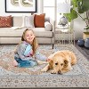 Vintage Distressed Area Rug,Low-Pile Non-Slip Stain-Resistant Carpet for Living Room, Bedroom & Office - 2 of 4
