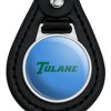 Tulane University Secondary Logo Black Leather Keychain - 3 of 4