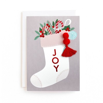 Minted 10ct 'Joy' Stocking Boxed Holiday Greeting Card Pack