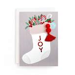 Minted 10ct 'Joy' Stocking Boxed Holiday Greeting Card Pack