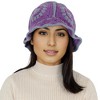 Anna-Kaci Women's Crochet Bucket Hat Retro Sunburst Pattern Knit Handmade Foldable Floppy Beach Hat - 2 of 4