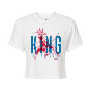 Women's - Marvel - Black Panther King of Wakanda Cropped Graphic T-Shirt - 1 of 4