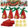 Christmas gift box with ribbon box paper, dry Christmas party gift supplies, used for packaging cookies, candies, etc - 2 of 4