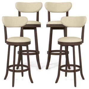 Tangkula 30.5" Bar Height Chairs Set of 4 Swivel High Barstool w/ Padded Seat & Backrest - 1 of 4