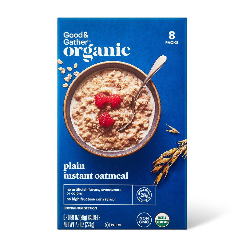 Organic Plain Instant Oatmeal Packet - 7.9oz/8ct - Good &#38; Gather&#8482;, 1 of 7