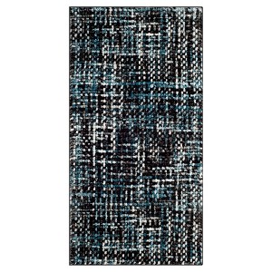 Charcoal/Blue Solid Tufted Area Rug - (4