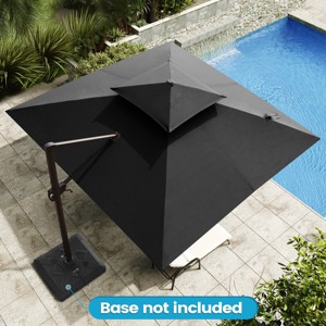 Crestlive Products 10.5FT Square Double Top Patio Offset Cantilever Umbrella With Base Set UV30+ Outdoor 360° Rotation 6 Heights Adjustable - 1 of 4