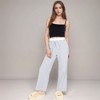 Anna-Kaci Lounge Women's Striped Wide Leg Lounge Pants with Elastic Waistband Adjustable Drawstring and Relaxed Full-Length Fit - 2 of 4