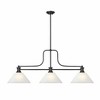 Melange 3-Light Billiards Light - Matte Black Steel & Opal Glass - 52" Industrial Design - 2 of 4