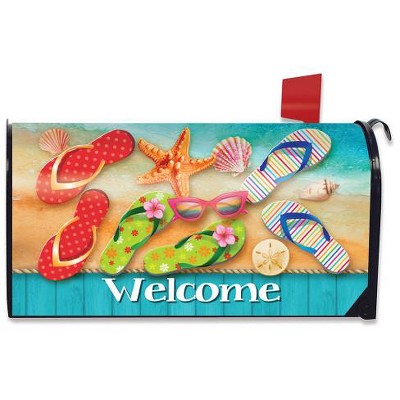 Briarwood Lane Summer Mailbox Cover  - Standard Size - Surfside Flip Flops For Summer Mailbox Cover
