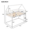 Twin Over Twin Low Bunk Bed With Slide And Ladder, Twin Bed Frames House Bed Frame With Roof Twin Size Bed Frame For Toddlers - 3 of 4