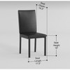 VYNXARIA Metal Frame 5pc Dining Set Black Faux Marble Table and 4x Side Chairs Faux Leather Upholstery Casual Kitchen Furniture Set - 2 of 4