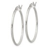 Black Bow Jewelry 1.5mm, Sterling Silver Classic Textured Round Hoop Earrings, 30mm - 2 of 4