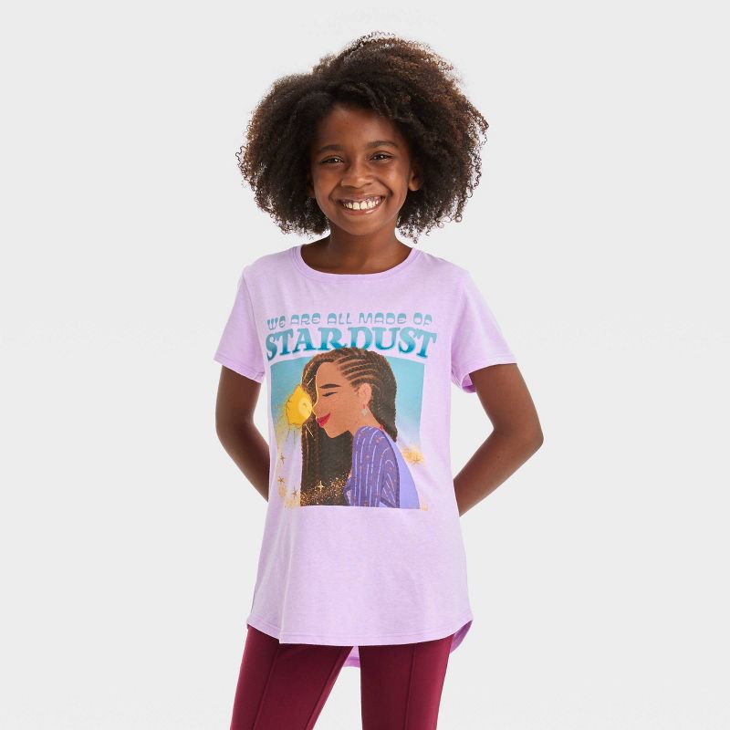 Girls&#39; Disney Wish Short Sleeve Graphic T-Shirt - Purple, 1 of 4
