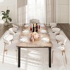 71"/79" Extra-Large Dining Table for 6-8, Rectangular Minimalist Table with Wave Edge, Thick MDF Top & Metal Frame, Waterproof, Versatile Use - 2 of 4