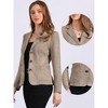 INSPIRE CHIC Women's Lapel Collar Button Front Long Sleeve Faux Suede Blazer - 2 of 4