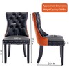 QingMoon Dining Chairs Set of 2, PU Leather and Velvet Kitchen Chairs with Tufted Back and Nailed Trim for Dining Room, Living Room - 4 of 4