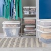 28qt Clear Under Bed Storage Box White - Room Essentials™: Portable, Lidded, Stackable Storage Container, Snap Closure - 3 of 4