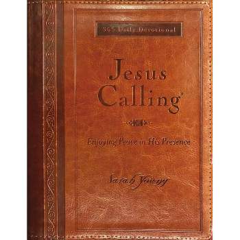 Jesus Calling, Large Text Brown Leathersoft, with Full Scriptures - Large Print by  Sarah Young (Leather Bound)