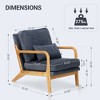 Beige Modern Accent Chair with Lumbar Pillow and Wooden Frame for Living Room or Office - 3 of 4