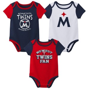 MLB Minnesota Twins Infant Boys' 3pk Bodysuit - 1 of 4