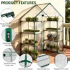 Docred Indoor Greenhouse with Grow Lights Dual 4 Tier Plant Stand Shelf, Kit with Zippered PVC Tent for Garden Seed Starting Tray, 36W Full Spectrum - 4 of 4