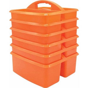 Teacher Created Resources Orange Plastic Storage Caddy, Pack of 6 - 1 of 1