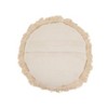 Saro Lifestyle Round Fringe Poly Filled Throw Pillow, 18", Natural - 2 of 3