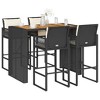 vidaXL Garden Bar Set - Black - 57.1" - 4 Piece - 2 of 4