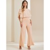 Allegra K Women's Casual Dressy Cape Ruffle Sleeve Tie Waist Wide Leg Jumpsuits - 3 of 4