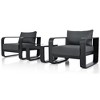 YOOCOZZ 3-Piece Aluminum Patio Set with Thick Cushions and Coffee Table - Gray And Black - 4 of 4