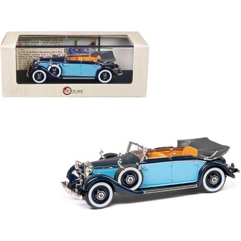 1933-37 Mercedes-Benz 290 W18 Lang Cabriolet D Two-Tone Blue Limited  Edition to 250 pieces 1/43 Model Car by Esval Models