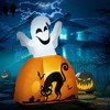 HOMCOM 5ft Halloween Inflatable Ghost with Pumpkin Base, Halloween Decorations with LED Lights for Garden, Indoor, Outdoor - 3 of 4