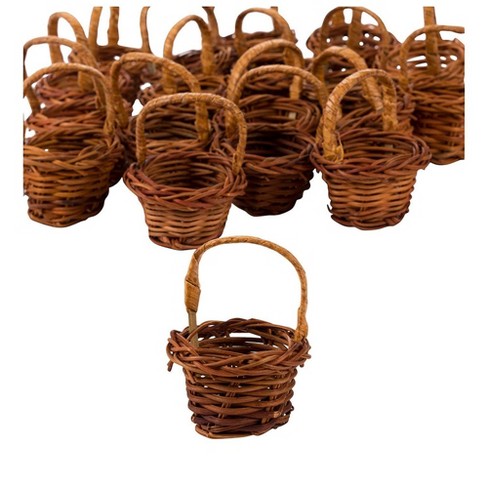 baskets handles woven pack brown mini target juvale