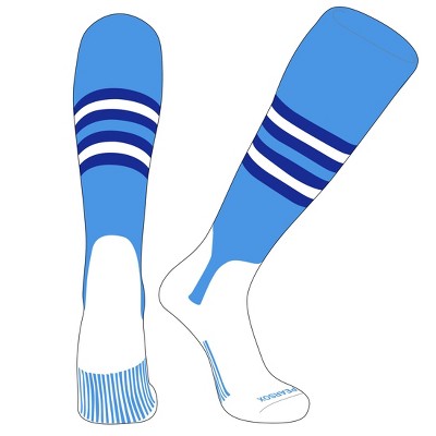 PEAR SOX OTC Baseball Softball Stirrup Socks (F, 5in) Sky Blue, Royal, White