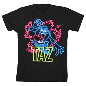 Looney Tunes Graphic Neon Taz Black Tee Toddler Boy to Youth Boy - 1 of 3