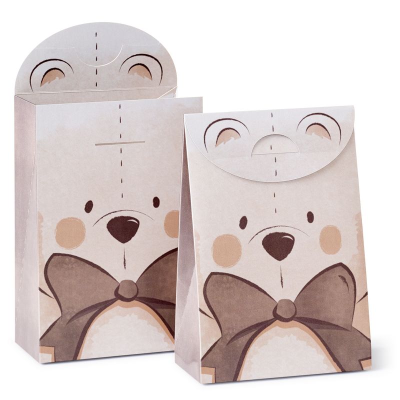 Big Dot of Happiness We Can Bearly Wait - Teddy Bear Baby Shower Gift Favor Bags - Party Goodie Boxes - Set of 12