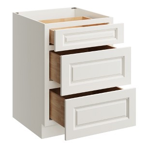 CASAINC 24 in. W x 24 in. D x 34.5 in. H Base Kitchen Cabinet with 3 Soft-Close Drawers – RTA Plywood Cabinets - 1 of 4