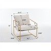 SKRAN 2 Chairs in 1 Box, Upholstered hanging armchair with metal frame, foam cushions and braid for living room,bedroom, Beige＋Gold Armrest - 3 of 4