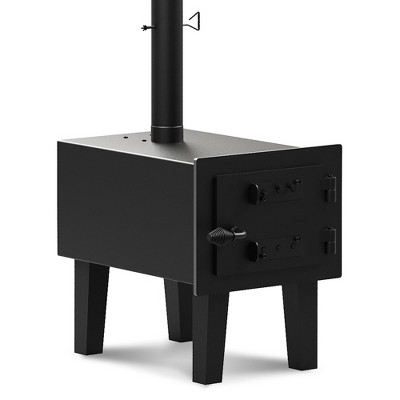 Wood Burning Fireplace with Chimney Pipe, Wood Stoves for Home Heating, Outdoor Portable Wood-Burning Camp Stove, Alloy Steel Camping Tent Stove