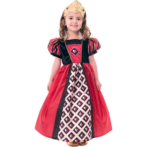 Little Adventures Girls Queen Of Hearts Dress With Soft Crown M Target