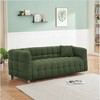 CAVINAS Teddy Fleece Loveseat Sofa with 2 Throw Pillows, Vintage Sofa Couch with Sturdy Hardware Foot Support for Living Room, Bedroom - 2 of 4